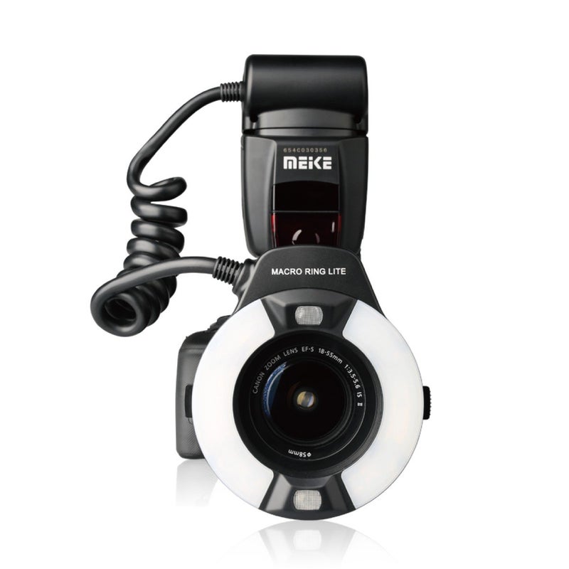 Meike MK-14EXT-C E-TTL Macro LED Ring Flash with LED AF Assist Lamp for EOS 4000D 70D 77D 80D Rebel T7i T6i T6s T6 T5i T5 T4i T3i SL2 and Other EOS Digital DSLR Camera with Standard Hot Shoe Stand - Image 1